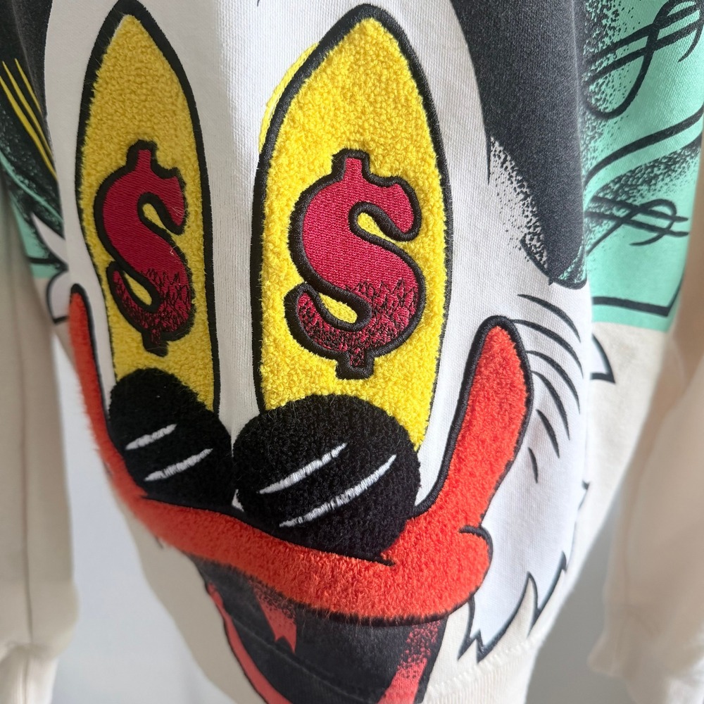 Genuine Authentic Garments Run It Up Duck Graphic Sweatshirt Cream Unisex S - Picture 3 of 7